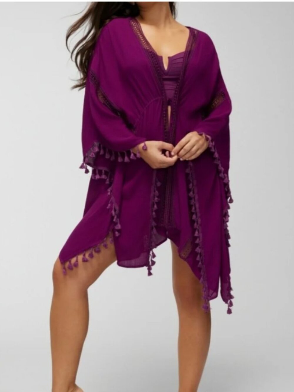 SOMA SWIM Tie-Front Cover-Up NWT Size L/XL Purple Moon